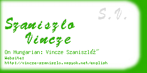 szaniszlo vincze business card